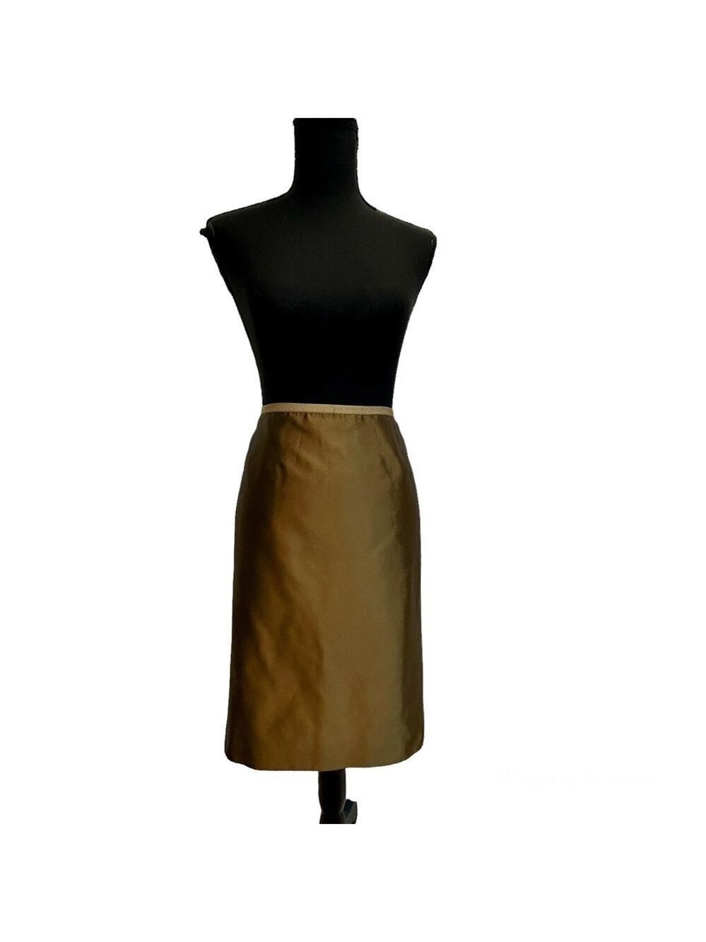 ECCOCI bronze metallic pencil skirt Sz 12 NWOT